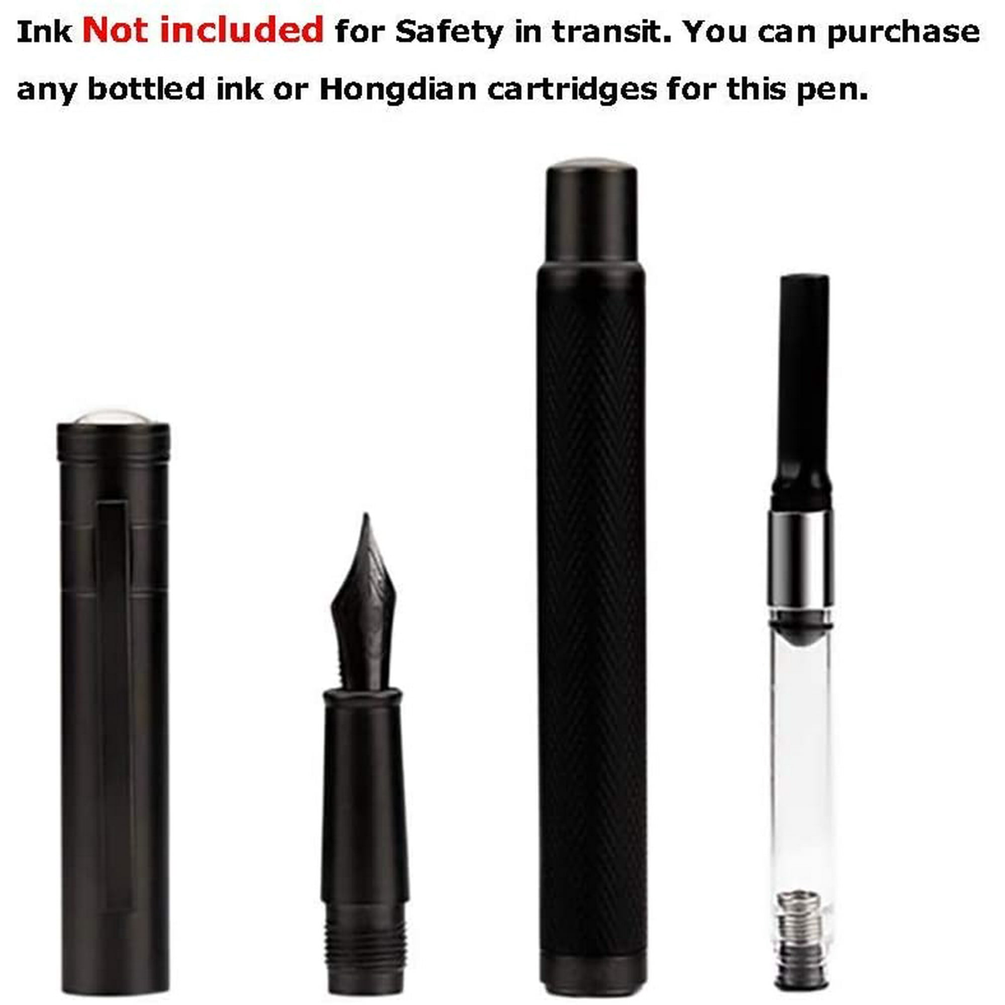 Matte Black Fountain Pen Extra Fine Nib Classic w/Converter Metal Pen Box Set